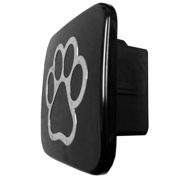eVerHITCH 3D Paw Print Hitch Cover Plug Insert (Fits 2" Receivers, Chrome/Black) - Image 2